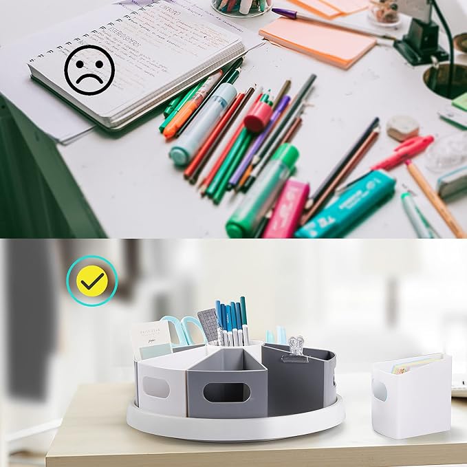 MeCids 360 Rotating Storage Organizer Desk Organizers Pen Holder– 12” Lazy - Image 6