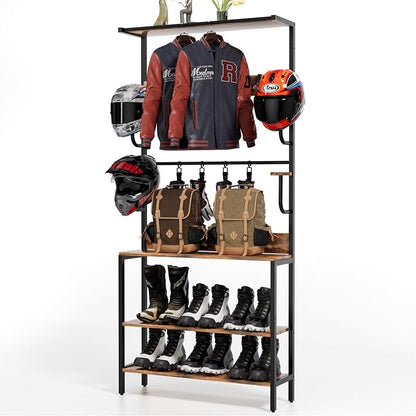 Motorcycle Helmet Holder Floor Mounted Stand, Wall Mount by OMISRUIS