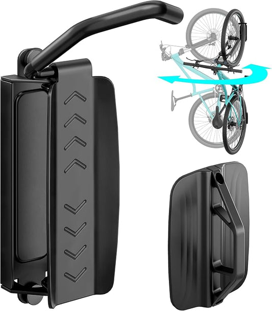 Bike Rack Garage, Heavy Duty Swivel Bike Wall Mount, Holds 77 Lbs, Bike Hangers by Pegzone