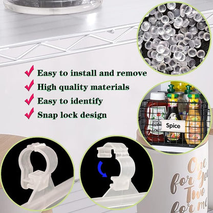 Wire Shelf Label Holder, ELEMGULY 35PCS Plastic Basket Label Holders - Image 4