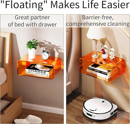 Acrylic Floating Nightstand, Bedside Table, Nightstand Shelf Wall Mounted - Image 8