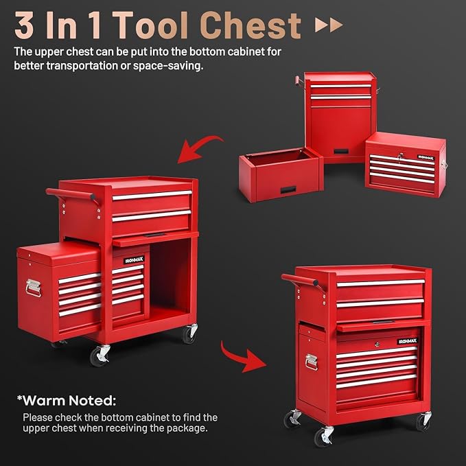 Goplus 6 Drawers Tool Chest, Rolling Metal Tool Box - Image 5