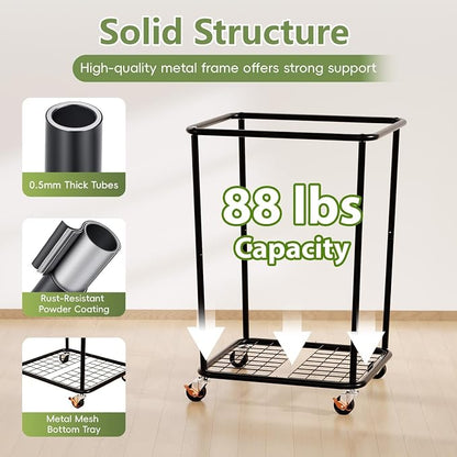 Laundry Hamper with Wheels and Lid, 150L Heavy Duty Rolling Laundry Basket - Image 5