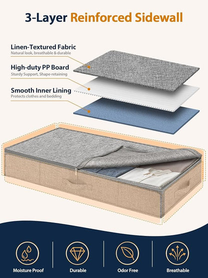 5 Inch High Under Bed Storage Containers 2-Pack, Low Profile Underbed Storage - Image 4