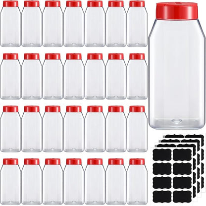 Mifoci 28 Pack 16 oz Plastic Spice Jars by Mifoci