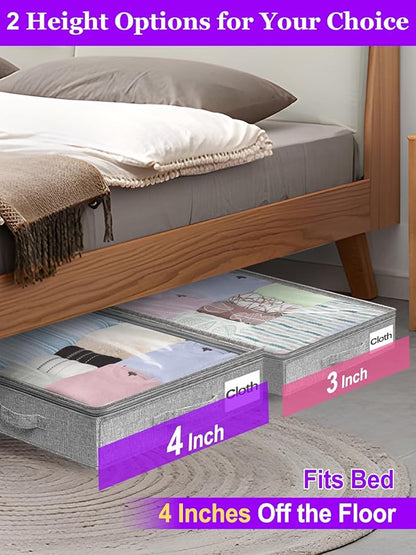 Below 4 Inches High Under Bed Storage, Low Profile Underbed Storage Containers - Image 2