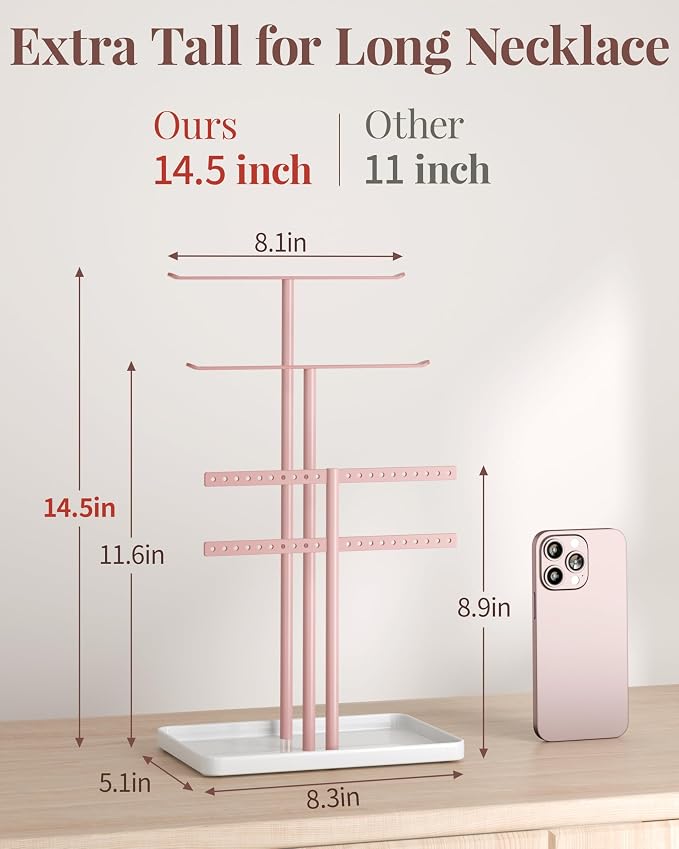 pickpiff Jewelry Stand Holder Organizer: 14.5" Sturdy Hanger - Image 4