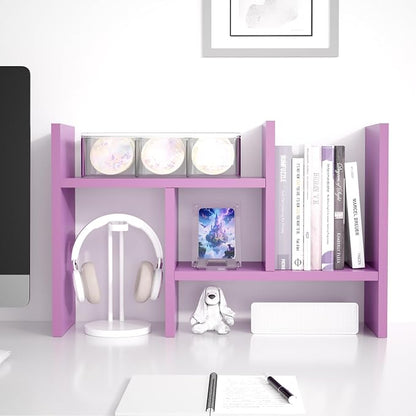 Jerry & Maggie Desktop Organizer Office Storage Rack Adjustable Wood Display - Image 7