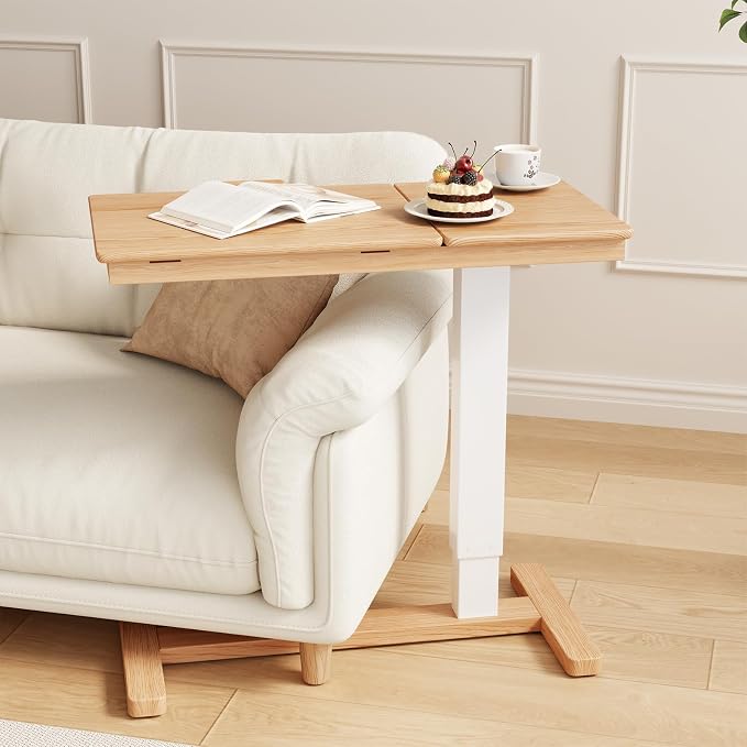 Solid Wood Overbed Bedside Table by Muwuele