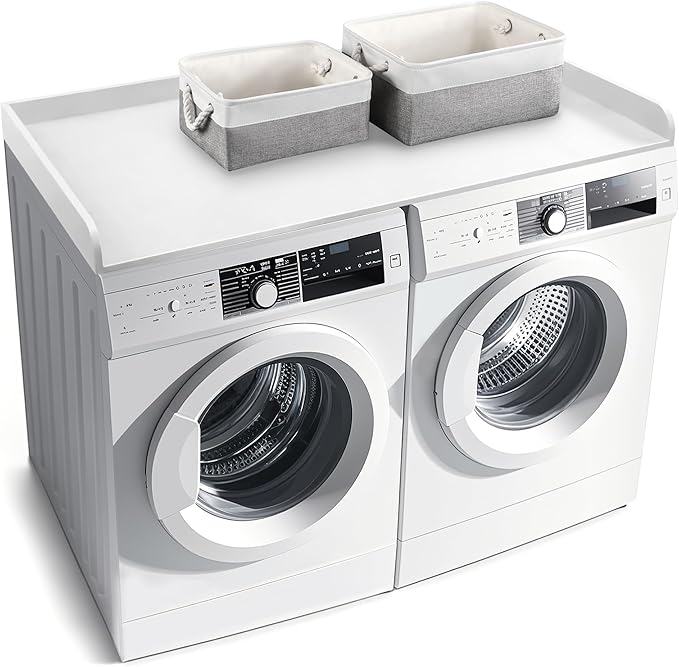 Washer Dryer Countertop with 2 Pack Storage Baskets, Wood Washer and Dryer by GLDZI