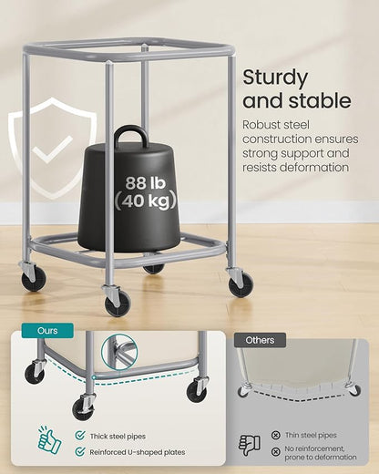 SONGMICS Laundry Basket, Rolling Steel Frame - Image 4