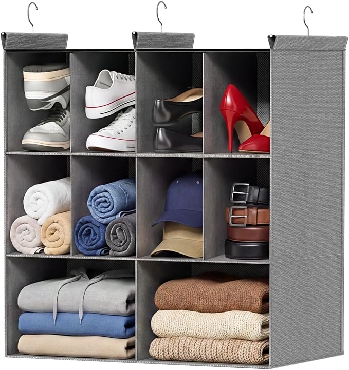 Ofiray-home 3 Tier Hanging Closet Organizer, 10 Compartments Sweater Organizer by Ofiray-home