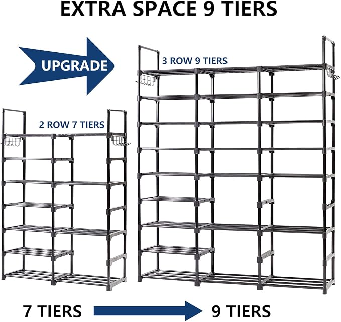 Mavivegue 9-Tier Metal Shoe Rack - Image 8
