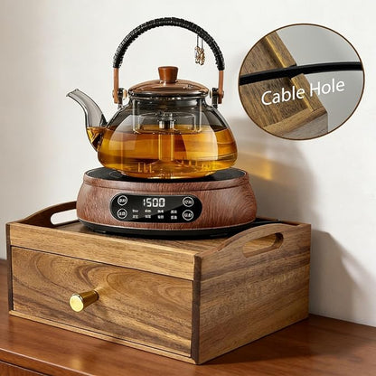 Acacia Wood Tea Bag Organizer, Wooden Storage Box - Image 4