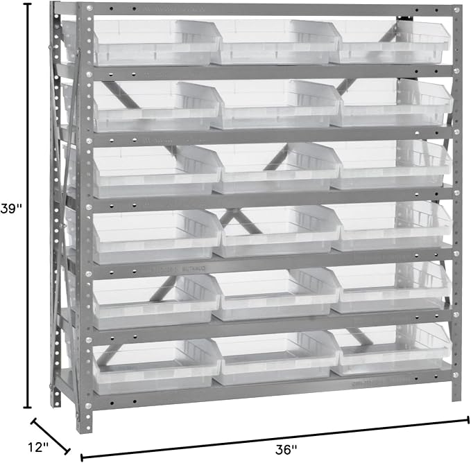 Quantum Storage Systems 1239-109CL Clear-View Sloped Shelving Unit - Image 2