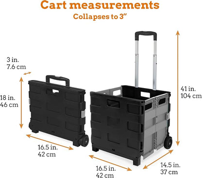 Ultra-Slim Rolling Collapsible Storage Pack-N-Roll Utility-carts, - Image 2