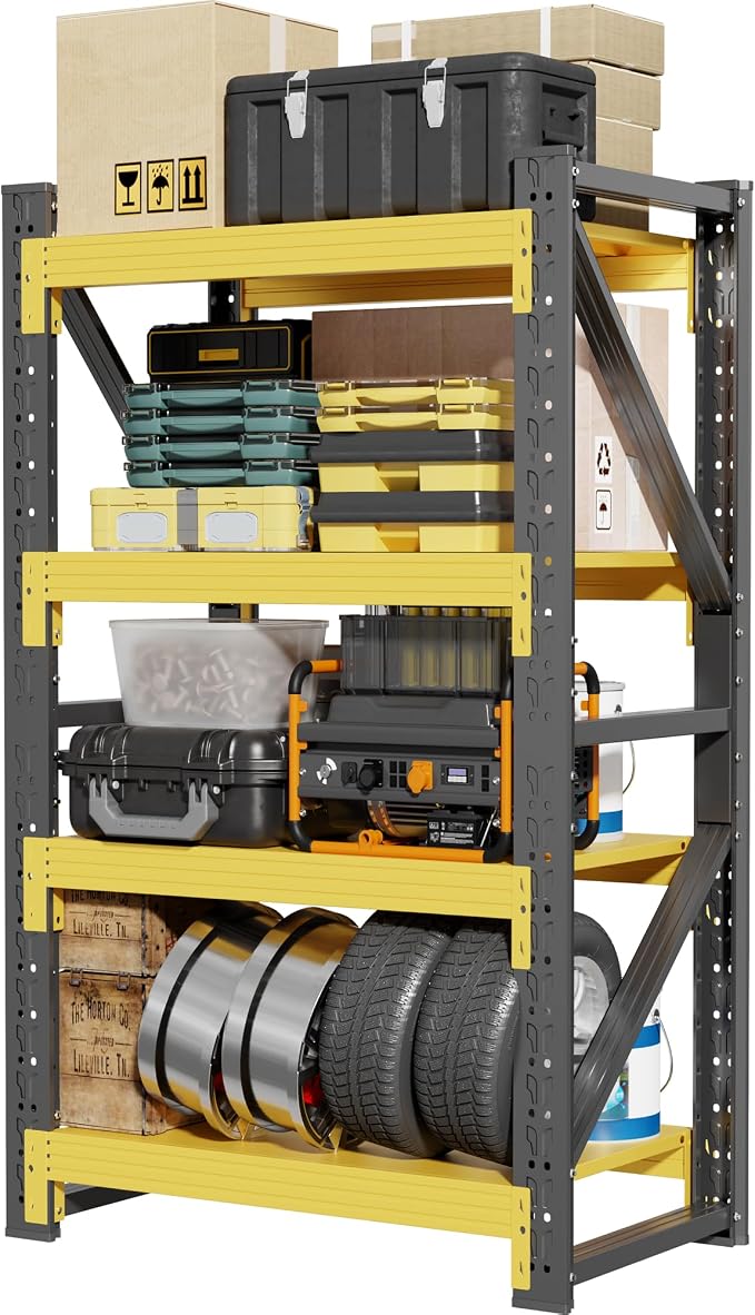 48" W Garage Shelving, 4-Tier Heavy Duty Storage Shelves Unit - Image 9