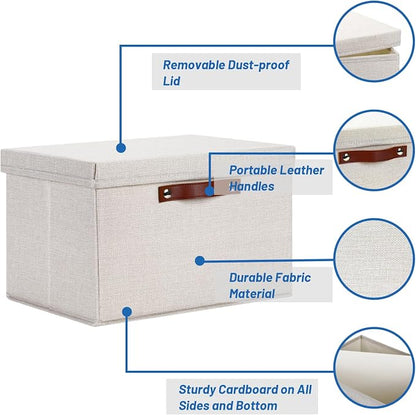 Temary Storage Bins with Lids 2-Pack Large Foldable Storage Baskets with Lid - Image 3