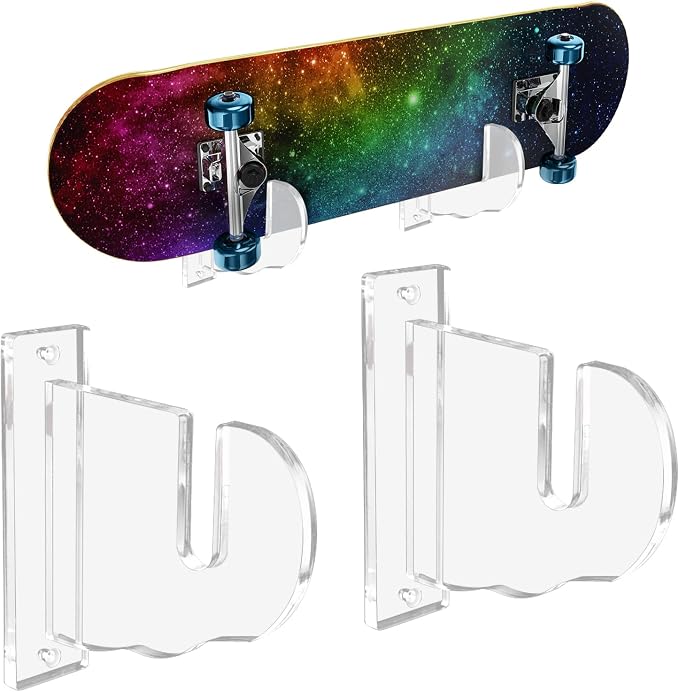 BiJun Skateboard Wall Mount, Snowboard Wall Mount Display, Acrylic Horizontal by BiJun