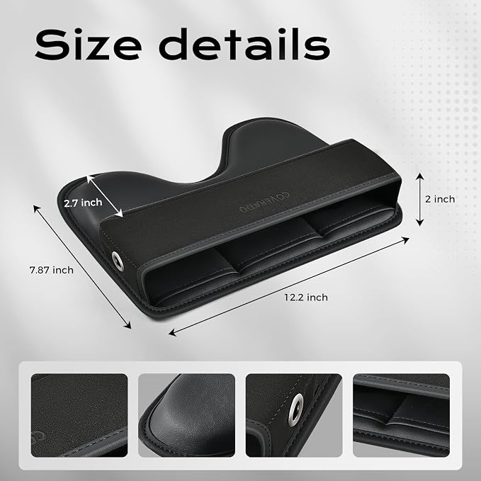 Coverado Universal Car Seat Gap Filler Organizer, Premium Suede Leather Car - Image 9