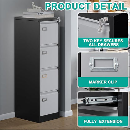 SISESOL 4 Drawer Vertical File Cabinet - Image 6