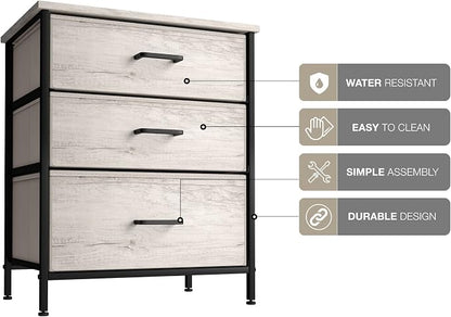 Sorbus Nightstand Dresser with 3 Faux Wood Drawers - Image 7