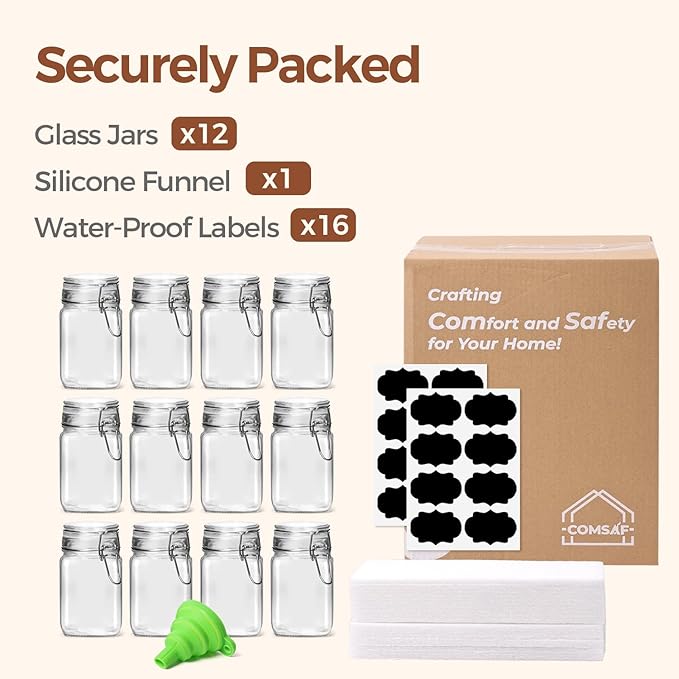 ComSaf Set of 12 Square Glass Jars - Image 8