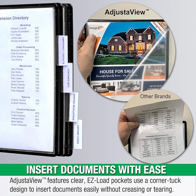 Ultimate Office AdjustaView FastFind 10-Pocket Wall Mounted Reference Display - Image 4
