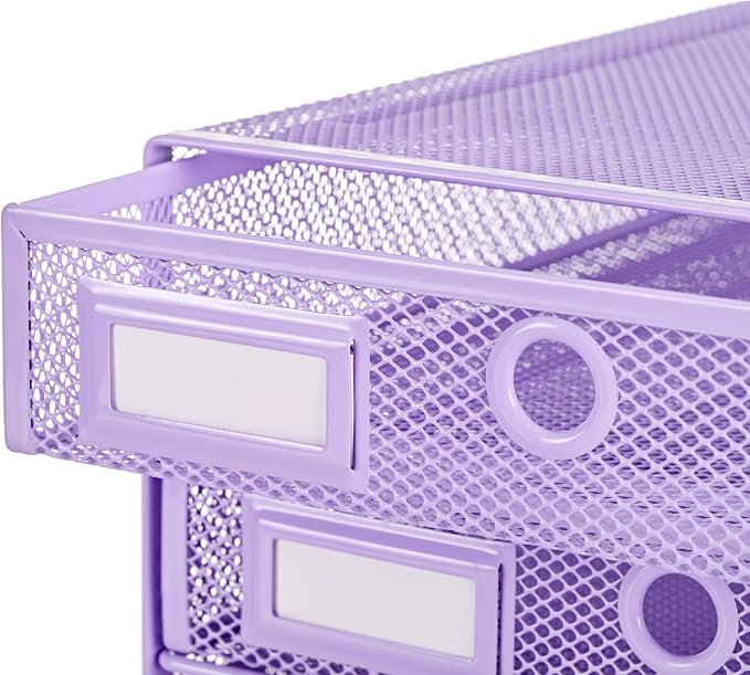 Annova Desk Organizer Wire Mesh 3 Tier Sliding Drawers Paper - Image 6
