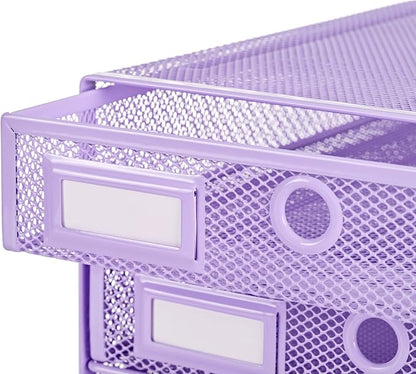 Annova Desk Organizer Wire Mesh 3 Tier Sliding Drawers Paper - Image 6