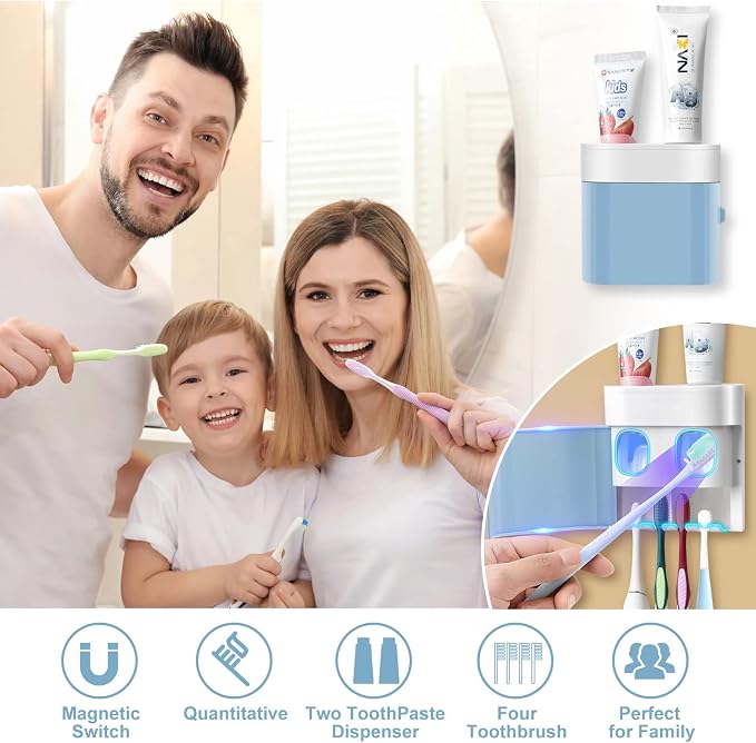 Toothbrush Holder Toothpaste Dispenser Wall Mounted - Image 5