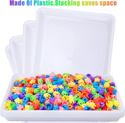 Hoteam 10 Pcs Flat Storage Organizer Tray Bin Paper Tray - Image 3