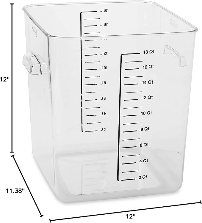 Rubbermaid Commercial Products Plastic Space Saving Square Food Storage - Image 8