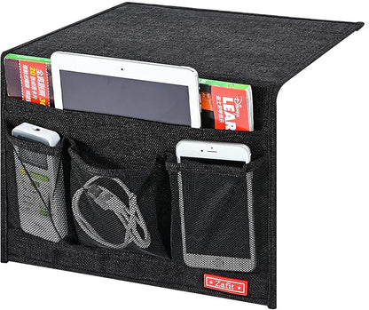 Zafit Linen 4 Pockets Bedside Caddy, Bedside Storage Organizer - Image 2