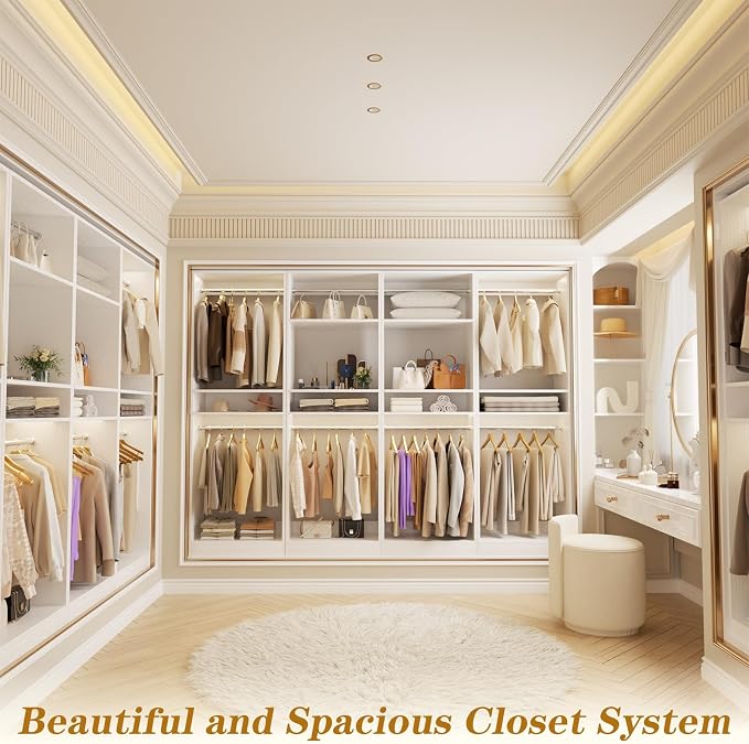 Unikito 100” Closet System, 8.3FT Wood Closet Storage Organizer - Image 2