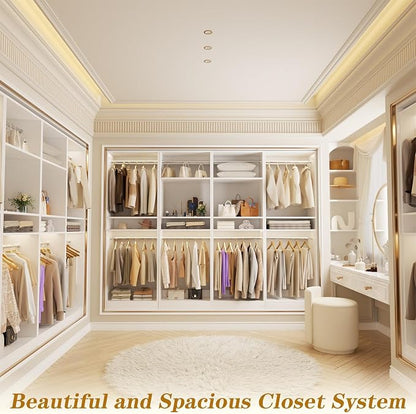Unikito 100” Closet System, 8.3FT Wood Closet Storage Organizer - Image 2