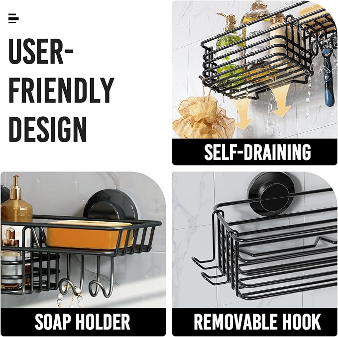 LEVERLOC Shower Caddy Suction Cup, Suction Caddy - Image 4