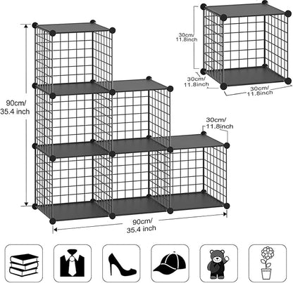 TUMUCUTE Wire Cube Storage Organizer, Metal Storage Shelves Bookshelf, - Image 3