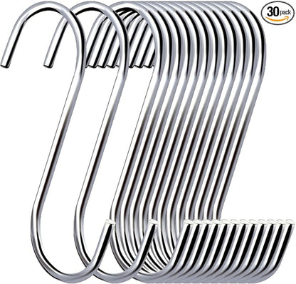 ESFUN 30 Pack 3.7 inch Metal S Hooks Steel S Hooks Plants Hanging Hangers by ESFUN