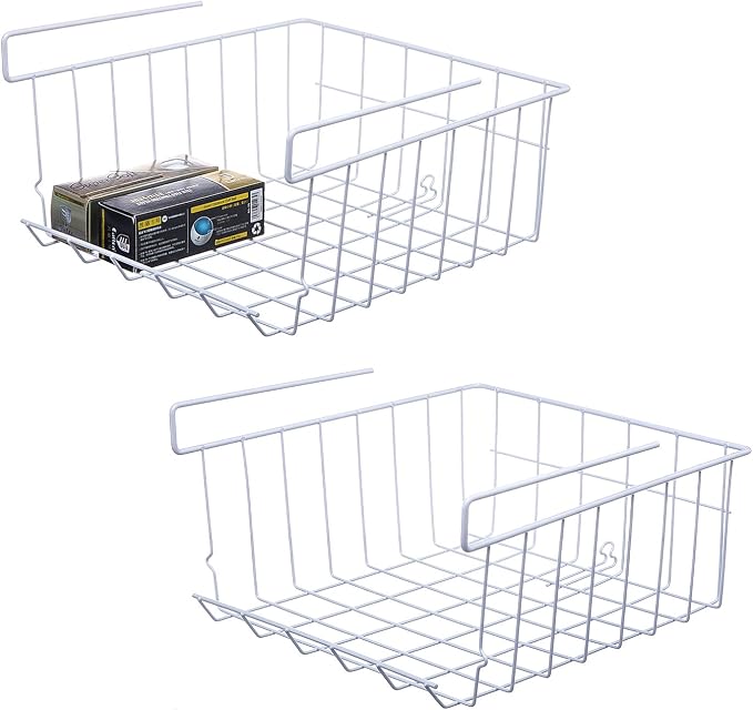 Lonians 2-Pack Under Shelf Hanging Storage Baskets by Lonian