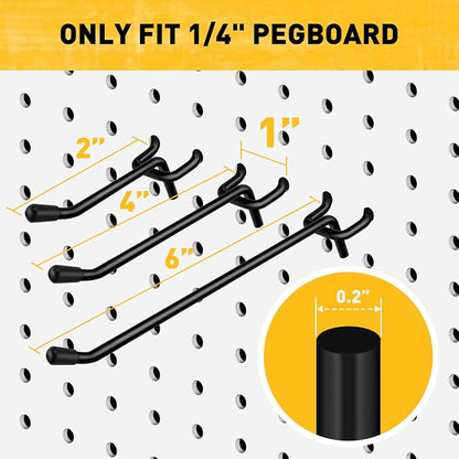 ELEAD 66-Piece 2/4/6 Inch Extra Thick Pegboard Hooks, Heavy Duty Peg Board - Image 3