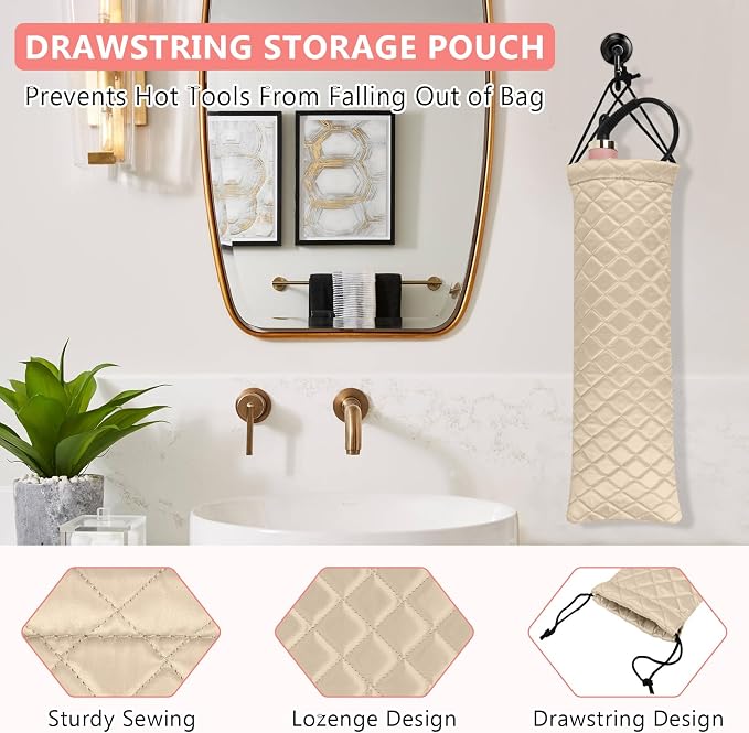 AMIJEAL Heat Resistant Hair Tools Organizer Bag Portable Travel Drawstring - Image 4