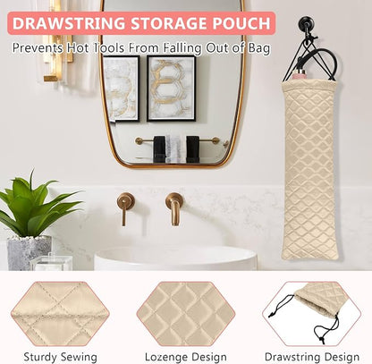 AMIJEAL Heat Resistant Hair Tools Organizer Bag Portable Travel Drawstring - Image 4