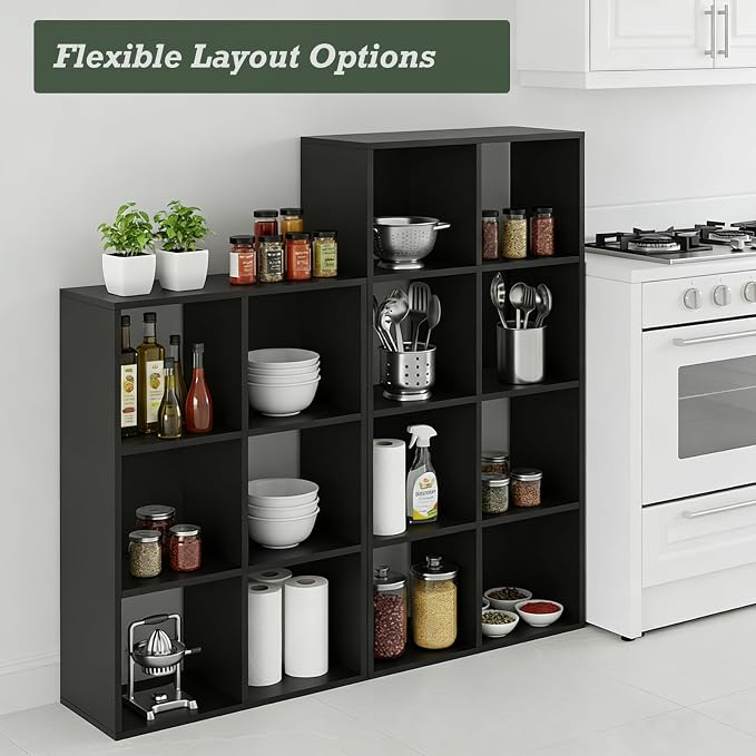 6 Cube Storage Organizer Shelf, Open Cube Bookshelf, Reversible Bookcase - Image 5