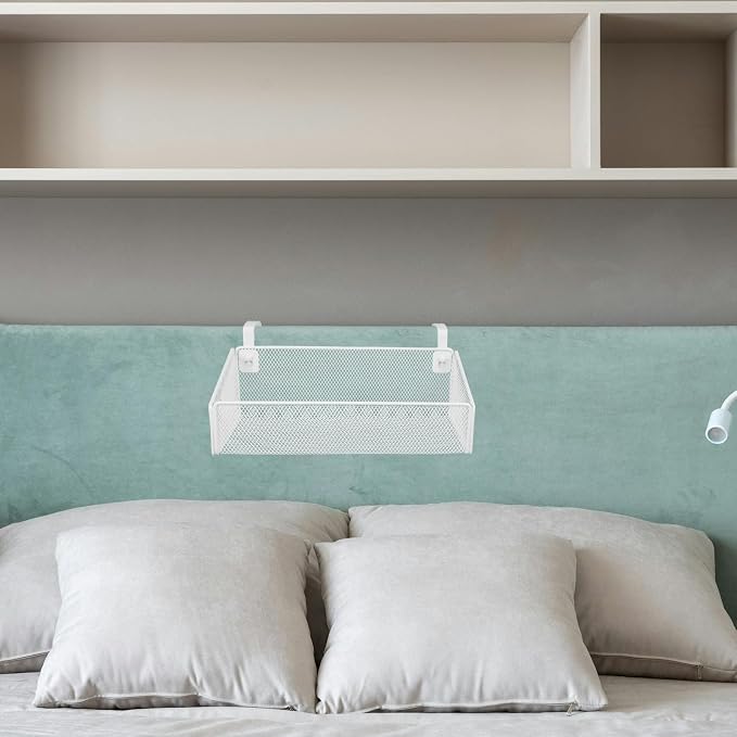 PRETYZOOM Bedside Caddy Hanging Storage Rack Bedside Metal Hanging Shelf - Image 6