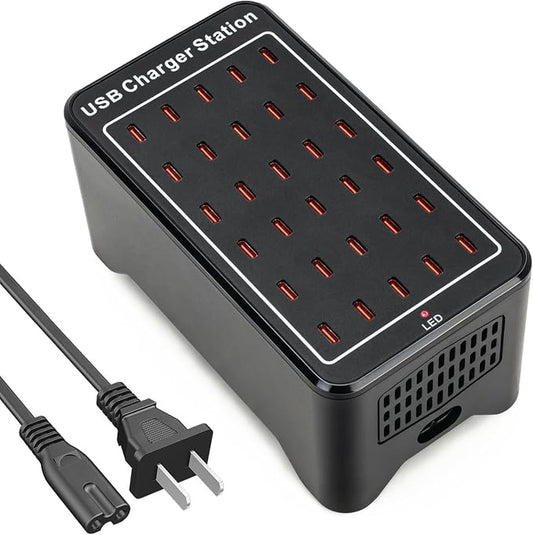 USB C Charger Station 150W, 30 Port USB Charger Block USB Charging Hub by DeBangsi