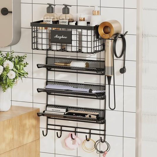 Hair Dryer Holder Wall Mounted, Adheisve Hair Styling Tool Organizer by COMFORTYOURHOME