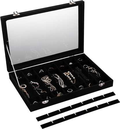 Frebeauty Velvet Jewelry Tray, 35 Grid Jewelry Organizer - Image 5
