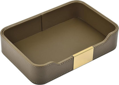 Luxury Leather Valet Tray Desktop Storage Organizer, Bedside Vanity Catchall by RHCSZ