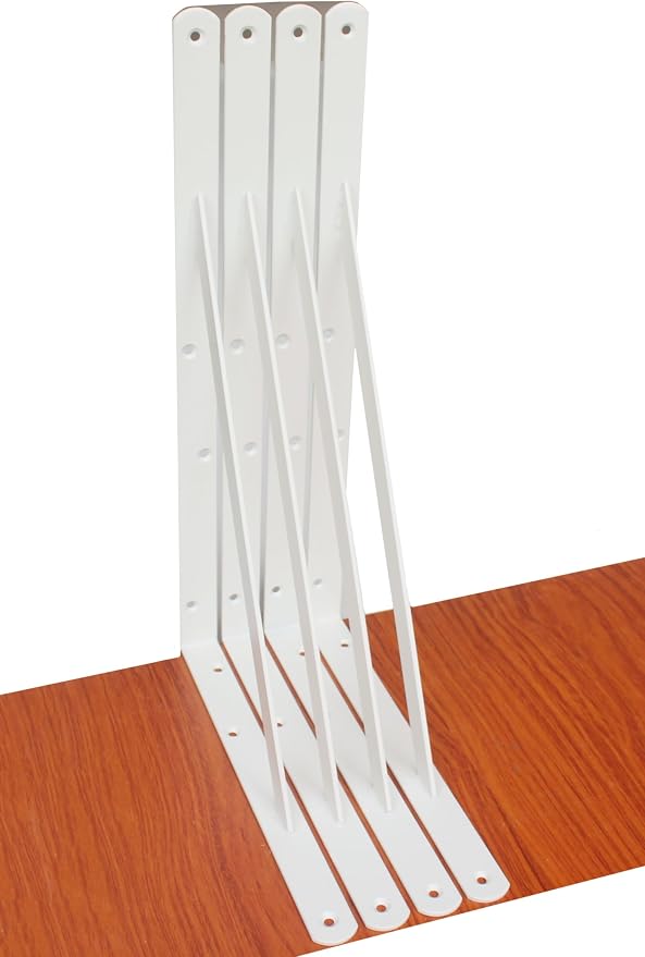 4 Pack L18 x H 12" White Heavy Duty Shelf Brackets by MHMYDZ